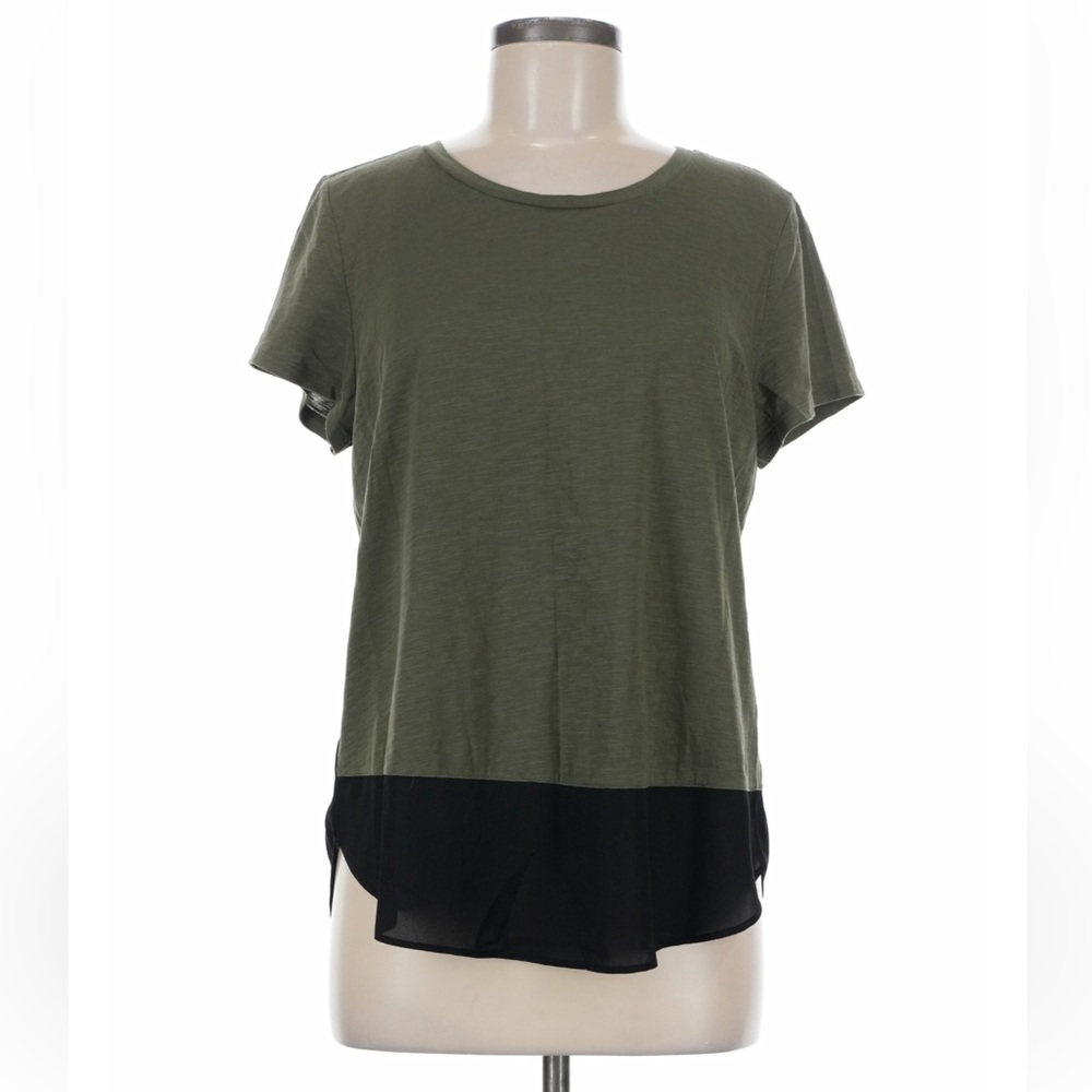 Olive Green and Black Women's Top